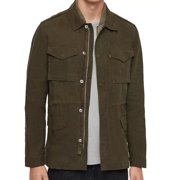 All Saints Men's Baynes Waxed Utility Jacket - Picture 1 of 8